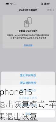 iphone15退出恢复模式-苹果退出恢复