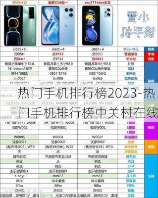 热门手机排行榜2023-热门手机排行榜中关村在线