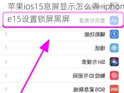 苹果ios15息屏显示怎么弄-iphone15设置锁屏黑屏