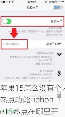 苹果15怎么没有个人热点功能-iphone15热点在哪里开