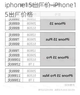 iphone15出厂价-iPhone15出厂价格