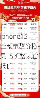 iphone15全系参数价格-苹果15价格表官网报价