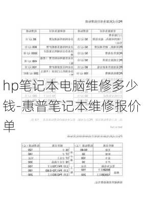 hp笔记本电脑维修多少钱-惠普笔记本维修报价单