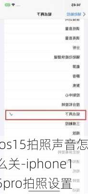 ios15拍照声音怎么关-iphone15pro拍照设置