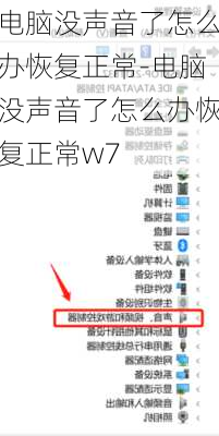 电脑没声音了怎么办恢复正常-电脑没声音了怎么办恢复正常w7