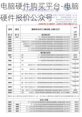 电脑硬件购买平台-电脑硬件报价公众号