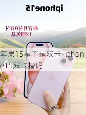 苹果15是不是双卡-iphone15双卡槽吗