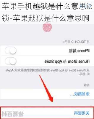 苹果手机越狱是什么意思id锁-苹果越狱是什么意思啊