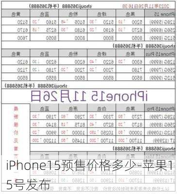 iPhone15预售价格多少-苹果15号发布