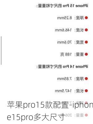 苹果pro15款配置-iphone15pro多大尺寸