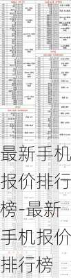 最新手机报价排行榜-最新手机报价排行榜