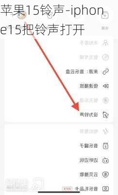 苹果15铃声-iphone15把铃声打开