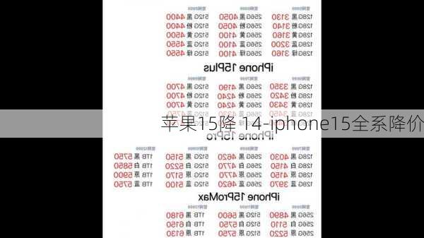 苹果15降 14-iphone15全系降价