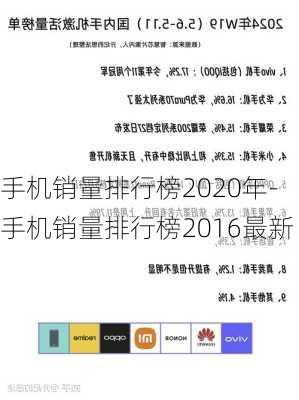 手机销量排行榜2020年-手机销量排行榜2016最新