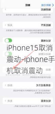 iPhone15取消震动-iphone手机取消震动