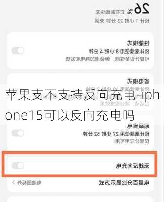 苹果支不支持反向充电-iphone15可以反向充电吗