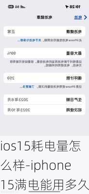 ios15耗电量怎么样-iphone15满电能用多久