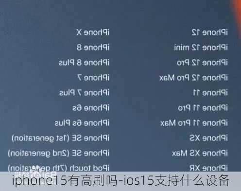 iphone15有高刷吗-ios15支持什么设备